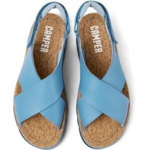 Camper Women's Sky Blue Cross-Strap Sandals